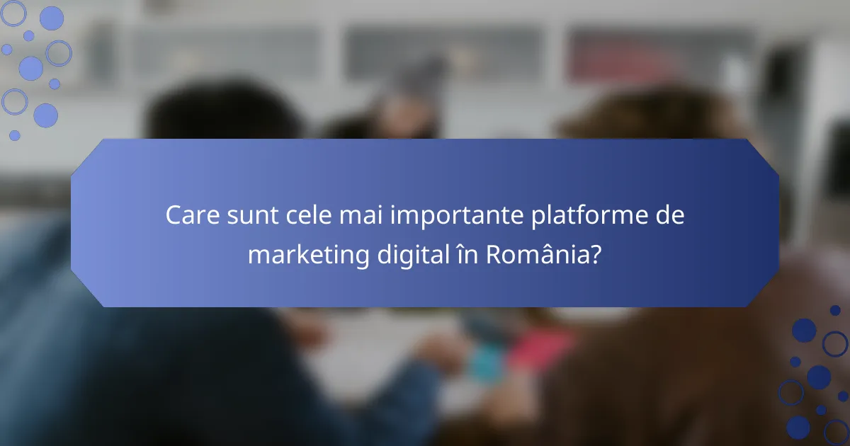 Care sunt cele mai importante platforme de marketing digital în România?