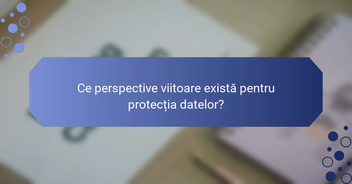 Ce perspective viitoare există pentru protecția datelor?